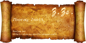 Zboray Zsolt névjegykártya